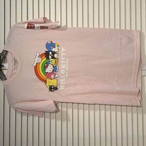HELLO KITTY Sanrio T-Shirt Light Pink 100% Cotton NWT